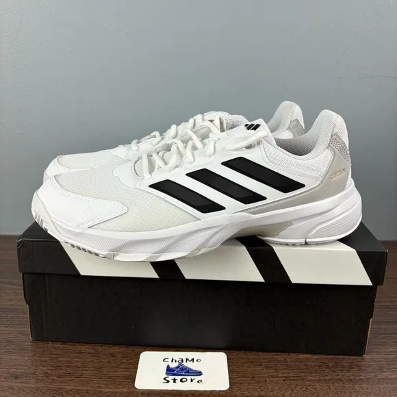 adidas CourtJam Control 3 M Cloud White Core Black Tennis Shoes IF7888 Men Sz 12