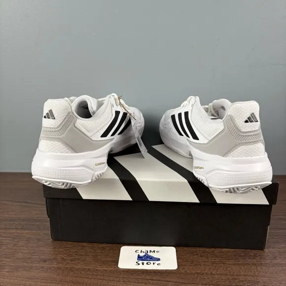 adidas CourtJam Control 3 M Cloud White Core Black Tennis Shoes IF7888 Men Sz 12