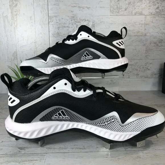 Adidas EG7603 Icon 6‎ Bounce Baseball Metal Cleats Black/White MENS Size 8.5