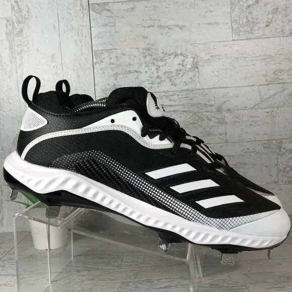 Adidas EG7603 Icon 6‎ Bounce Baseball Metal Cleats Black/White MENS Size 8.5