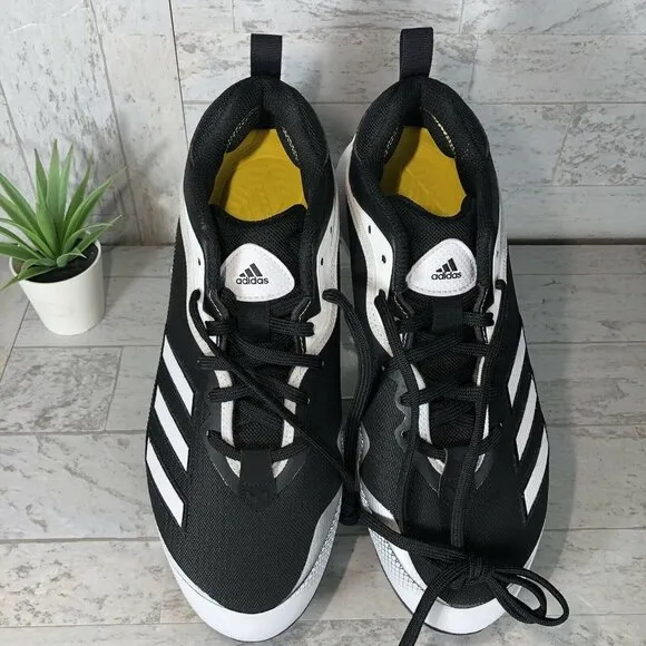 Adidas EG7603 Icon 6‎ Bounce Baseball Metal Cleats Black/White MENS Size 8.5