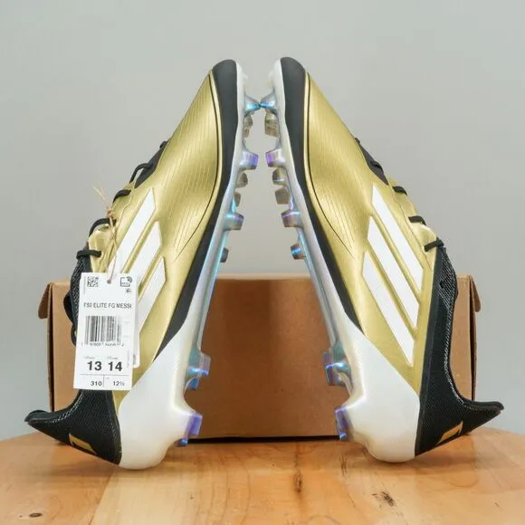 Adidas F50 Elite FG Messi Men's 13 Soccer Cleats Football Boots Gold Metallic