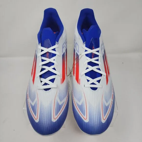 Adidas F50 League Soccer Cleats Mens 13 White Blue Red USA Logo Lace Up Shoes