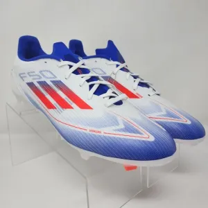 Adidas F50 League Soccer Cleats Mens 13 White Blue Red USA Logo Lace Up Shoes