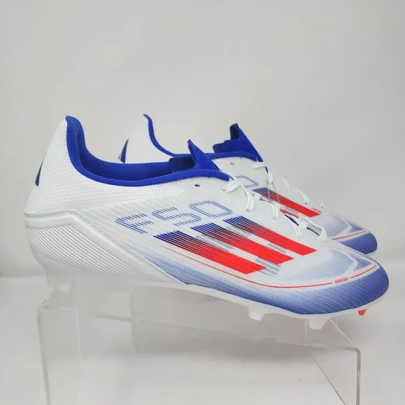 Adidas F50 League Soccer Cleats Mens 13 White Blue Red USA Logo Lace Up Shoes
