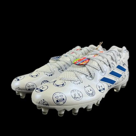 Adidas Freak 22 Big Mood DSG SM White Blue Football Cleats GZ6902 Men's Size 14