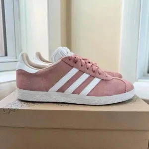 Adidas Gazelle Sneakers Shoes Women's Suede Pink White Gold