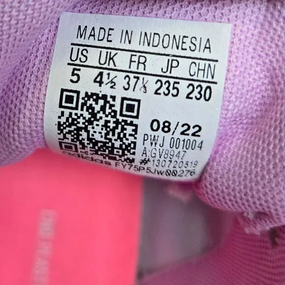 Adidas girls Duramo 10 Youth size 5 pink