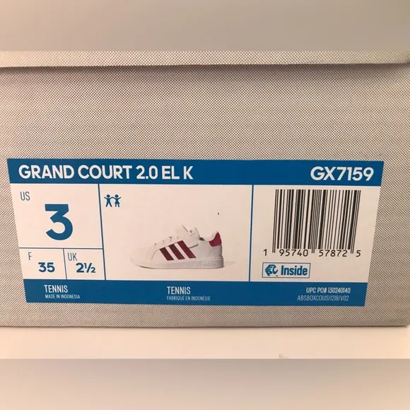 Adidas Grand Court Girls White Pink Magenta Lifestyle Tennis Shoes
