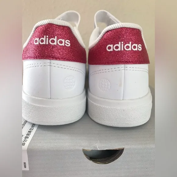 Adidas Grand Court Girls White Pink Magenta Lifestyle Tennis Shoes