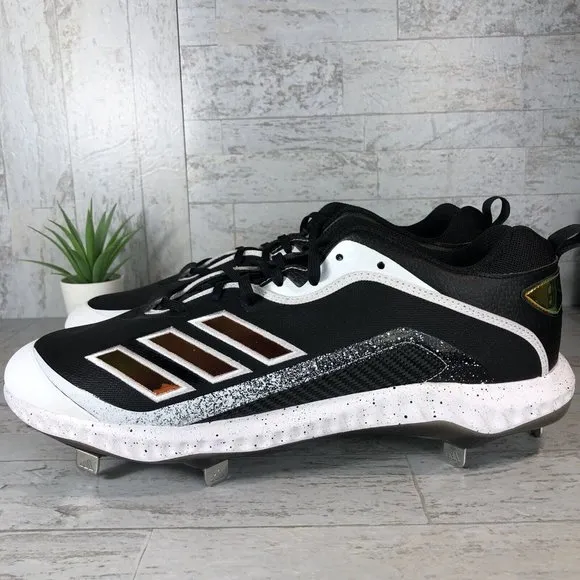 Adidas Icon 6 Bounce ECP EH2378 Ironskin Black Baseball‎ Cleats Mens Size 14