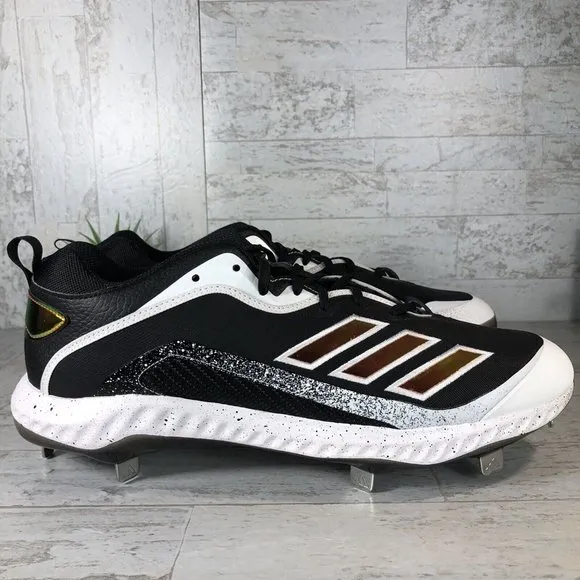 Adidas Icon 6 Bounce ECP EH2378 Ironskin Black Baseball‎ Cleats Mens Size 14