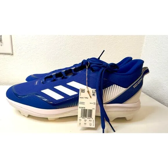 Adidas ICON 7 Baseball Cleats / Softball Cleats Glyde 2 MT TPU Size 15 BLUE NWT