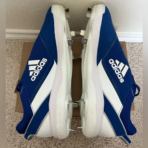Adidas Icon 7 Baseball Metal Blue Cleats Shoes