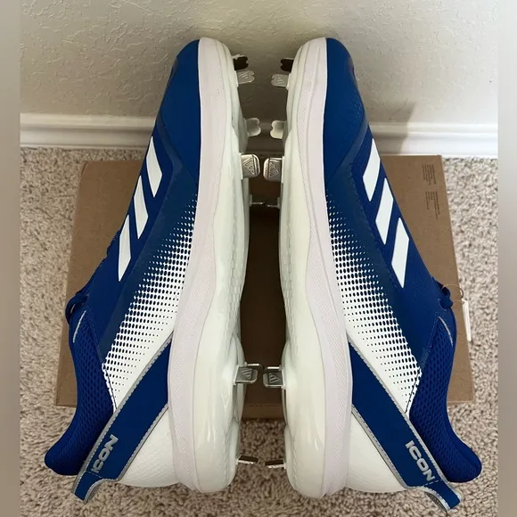 Adidas Icon 7 Baseball Metal Blue Cleats Shoes