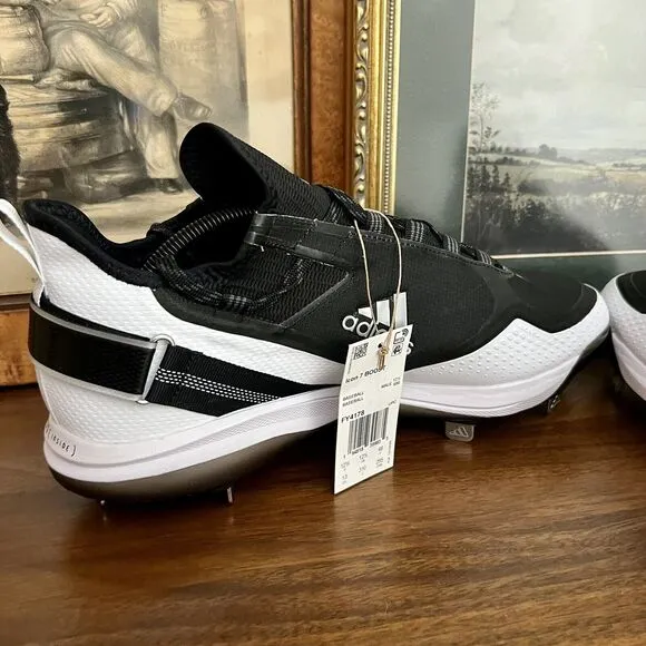 Adidas Icon 7 Boost Baseball Cleats Size 13 Metal Black White FY4178 NWT
