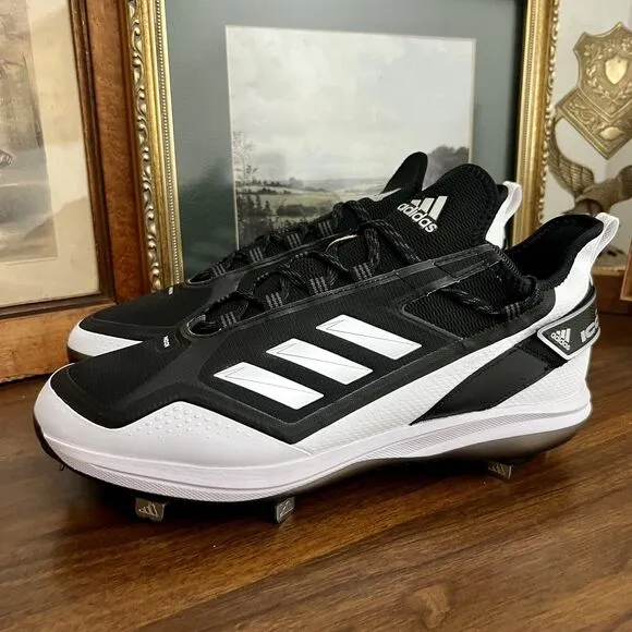 Adidas Icon 7 Boost Baseball Cleats Size 13 Metal Black White FY4178 NWT