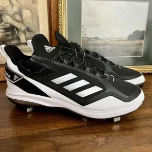 Adidas Icon 7 Boost Baseball Cleats Size 13 Metal Black White FY4178 NWT