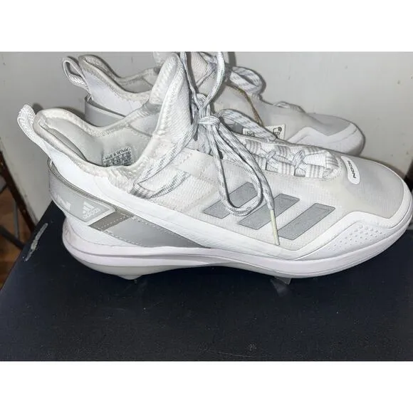 adidas Icon 7 BOOST Baseball Metal Cleats White Silver S23847 Men's Size 8