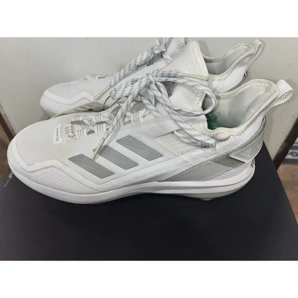 adidas Icon 7 BOOST Baseball Metal Cleats White Silver S23847 Men's Size 8