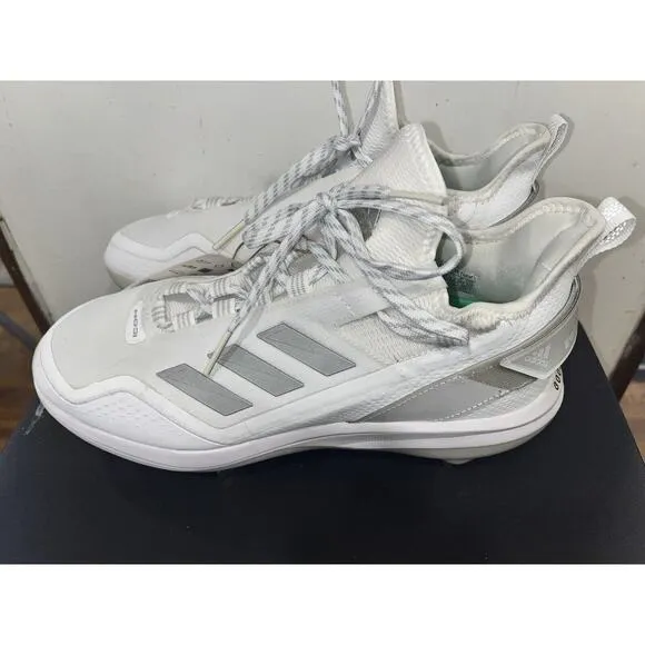 adidas Icon 7 BOOST Baseball Metal Cleats White Silver S23847 Men's Size 8