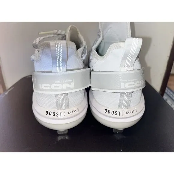 adidas Icon 7 BOOST Baseball Metal Cleats White Silver S23847 Men's Size 8