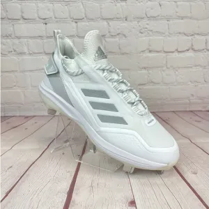 Adidas Icon 7 Boost White Silver Baseball Metal Cleats Mens Size 8 (S23847)