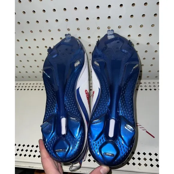 Adidas Icon 7 Kansas Jayhawks PE Mens Metal Baseball Cleats Size 8 White Blue