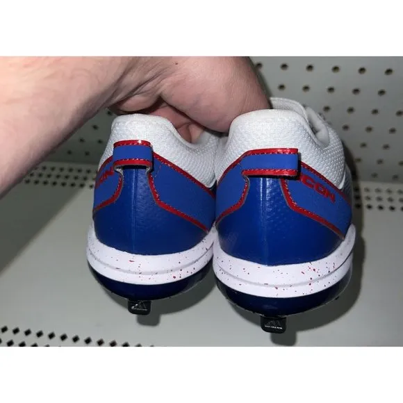 Adidas Icon 7 Kansas Jayhawks PE Mens Metal Baseball Cleats Size 8 White Blue