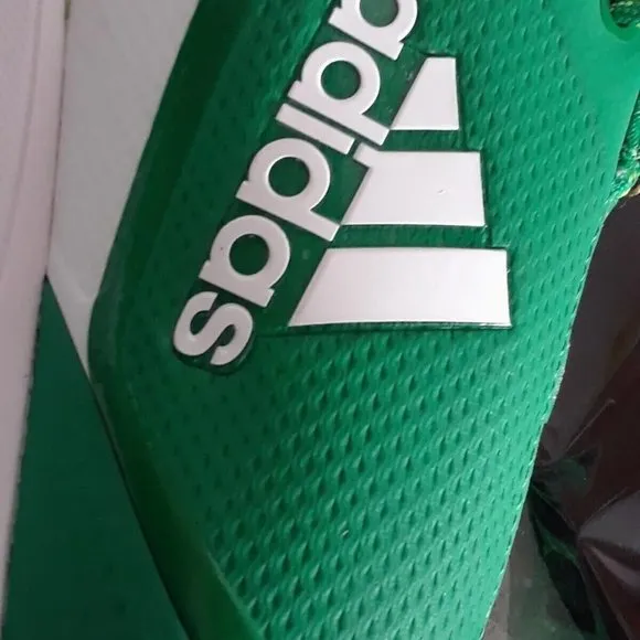 Adidas Icon 7 Men's Size 15 Baseball Cleats - Metal Green  White New   SOCKS