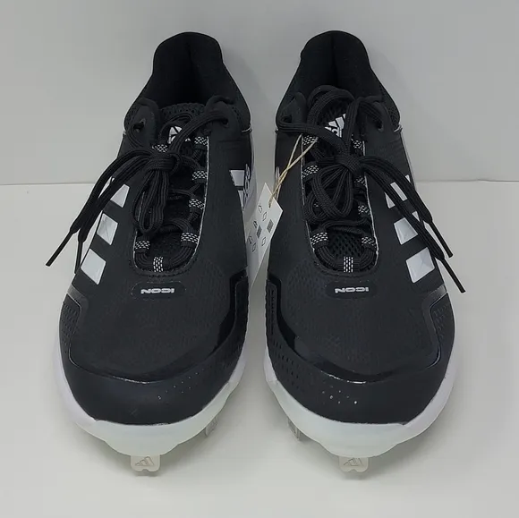 Adidas Icon 7 Shoes Black White Men's Size 13 Metal Baseball Cleats FZ1558 New