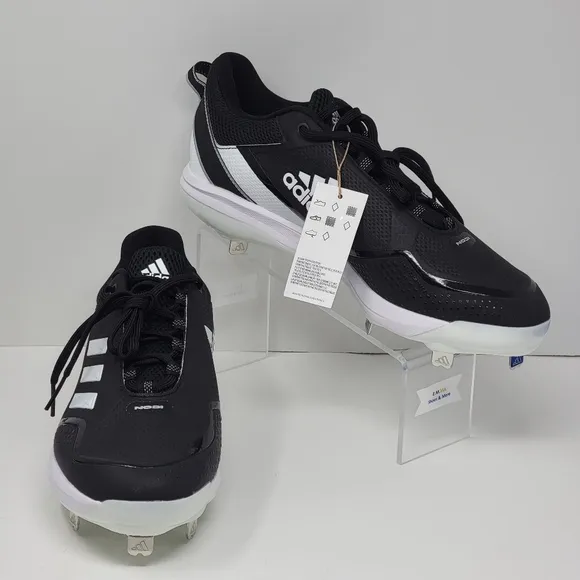 Adidas Icon 7 Shoes Black White Men's Size 13 Metal Baseball Cleats FZ1558 New