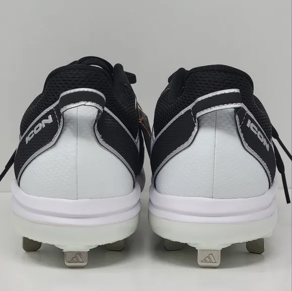 Adidas Icon 7 Shoes Black White Men's Size 13 Metal Baseball Cleats FZ1558 New