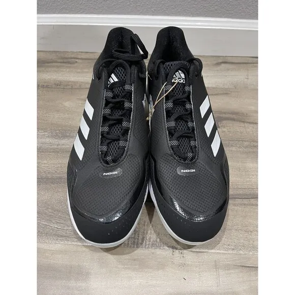 Adidas Icon 7 Shoes Mens Black Size 12 Metal Baseball Cleats FZ1558 MLB