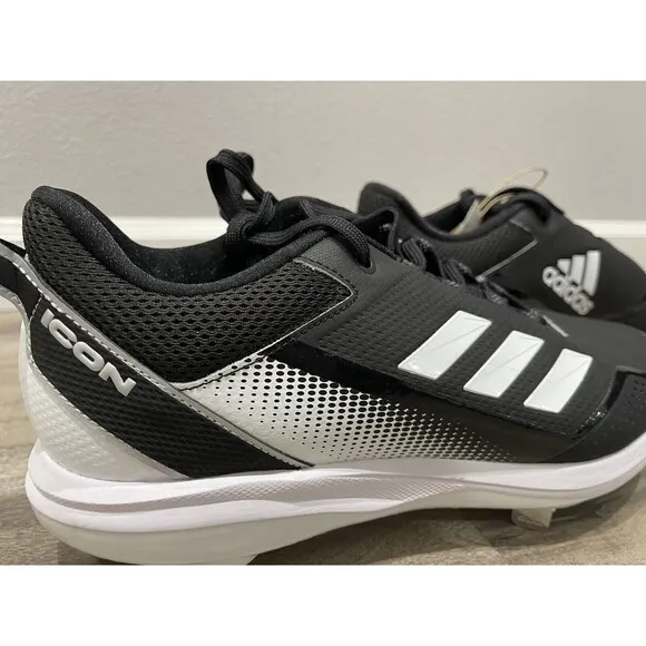 Adidas Icon 7 Shoes Mens Black Size 12 Metal Baseball Cleats FZ1558 MLB
