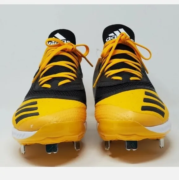 Adidas Icon V Bounce Cleats Baseball Shoes Yellow Black G28251 Men's Sz 14 New