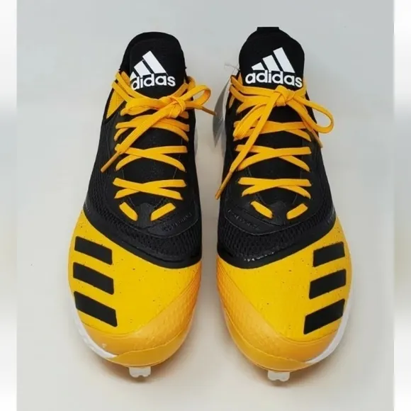 Adidas Icon V Bounce Cleats Baseball Shoes Yellow Black G28251 Men's Sz 14 New