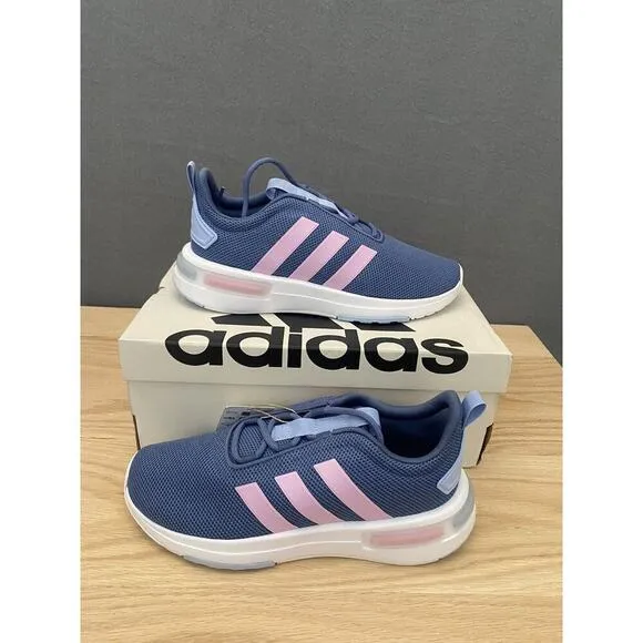 adidas Kids Girls Racer TR23K Shoes Sz 5.5 Diffused Blue Pink IG4908