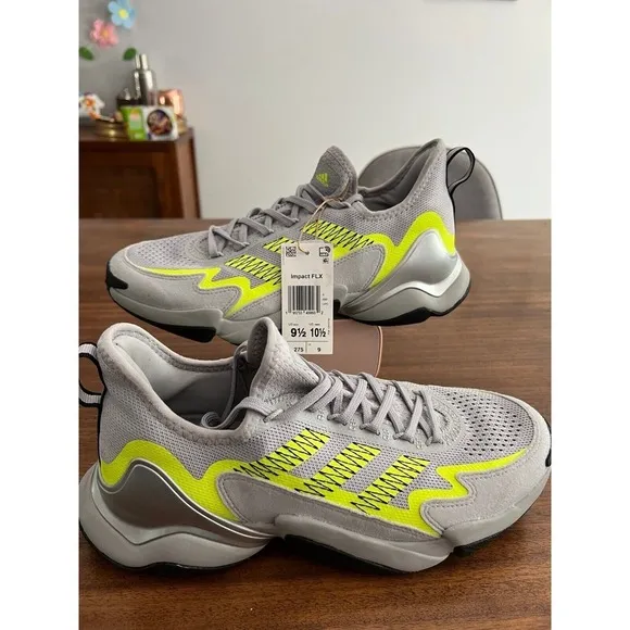 Adidas Mahomes Grey Yellow Impact FLX Turf Football Shoes GY0481 Men's Size 9.5