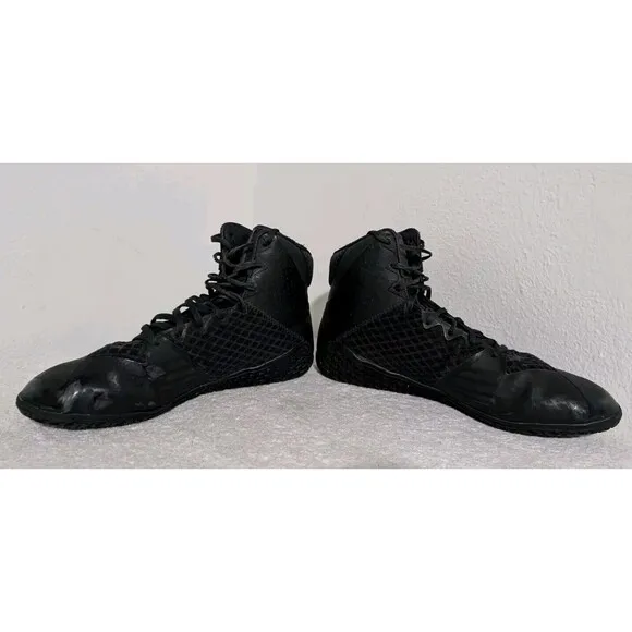 Adidas Mat Wizard 4 Men's Wrestling Shoes Sz 11.5 Black Lace Up High Top AC6971