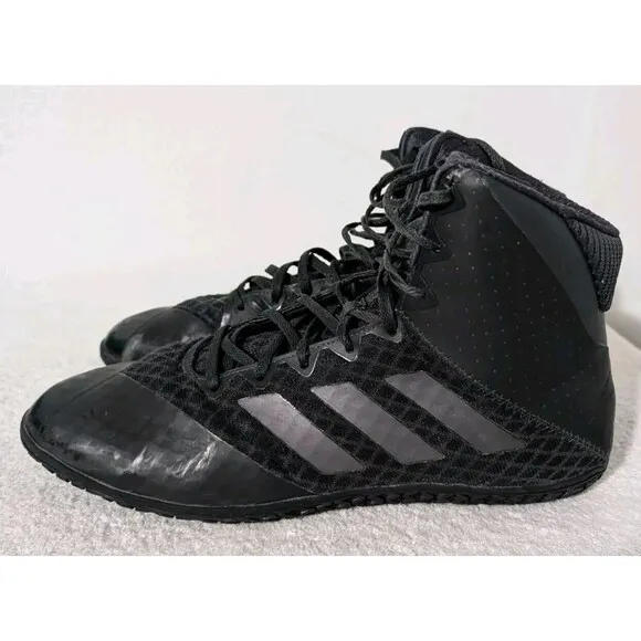 Adidas Mat Wizard 4 Men's Wrestling Shoes Sz 11.5 Black Lace Up High Top AC6971