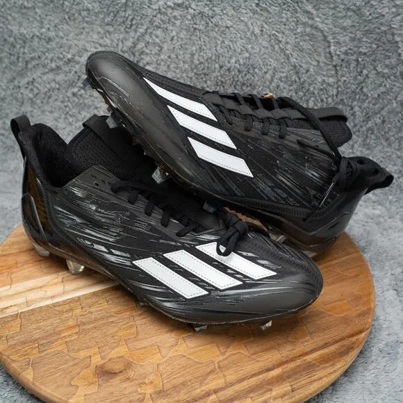 Adidas Men’s Adizero Low Football Cleats - Black/White GX4050 - Size 14