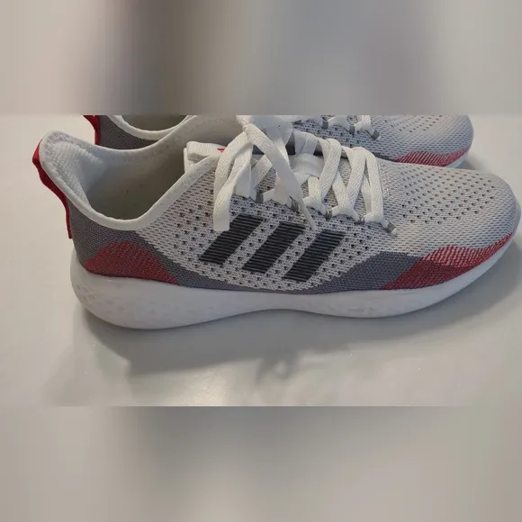 Adidas Men's Fluidflow 2.0 Running Shoes - White, Gray, Red