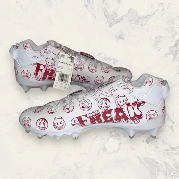 Adidas Mens Freak 22 Big Mood White And Red Football Cleats Shoes Size 13 GZ6901