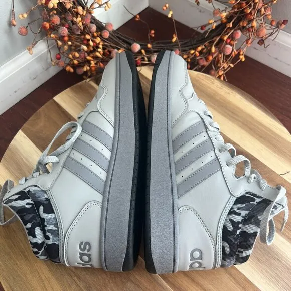 Adidas Mens Hoops 3.0 Mid Cut Tennis Shoes 10US Core Gray Black
