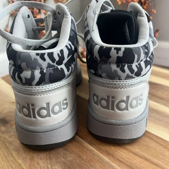 Adidas Mens Hoops 3.0 Mid Cut Tennis Shoes 10US Core Gray Black