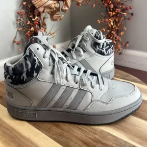 Adidas Mens Hoops 3.0 Mid Cut Tennis Shoes 10US Core Gray Black
