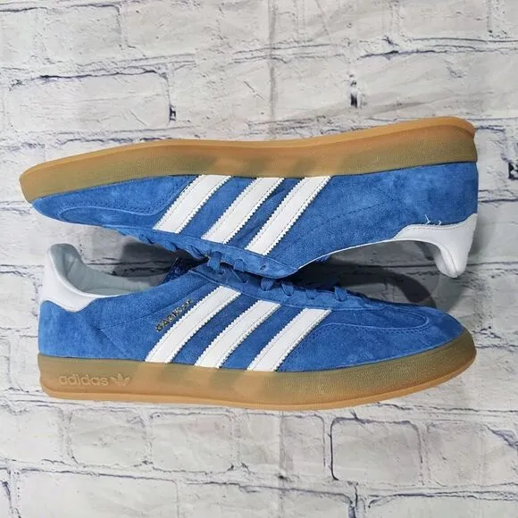 Adidas MENS SIZE 11 Gazelle Indoor Shoes Sneakers Blue Bird H06260 Soccer Turf
