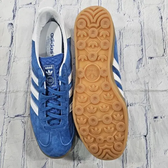 Adidas MENS SIZE 11 Gazelle Indoor Shoes Sneakers Blue Bird H06260 Soccer Turf