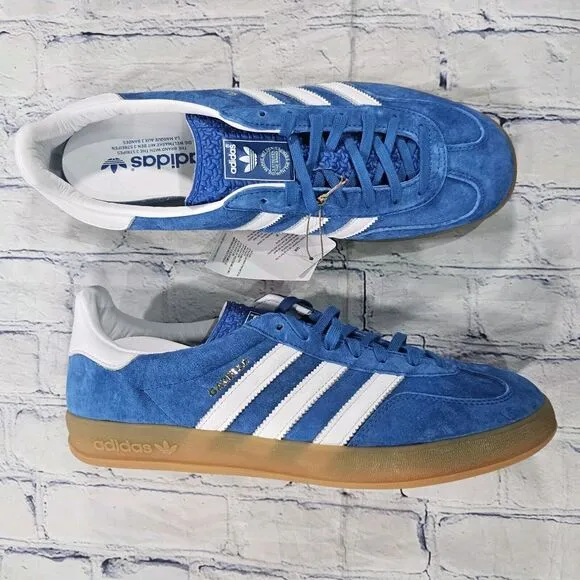 Adidas MENS SIZE 11 Gazelle Indoor Shoes Sneakers Blue Bird H06260 Soccer Turf